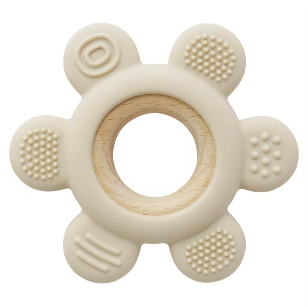 Flower Silicone & Wood Baby Teether