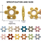 Flower Silicone & Wood Baby Teether