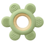 Flower Silicone & Wood Baby Teether