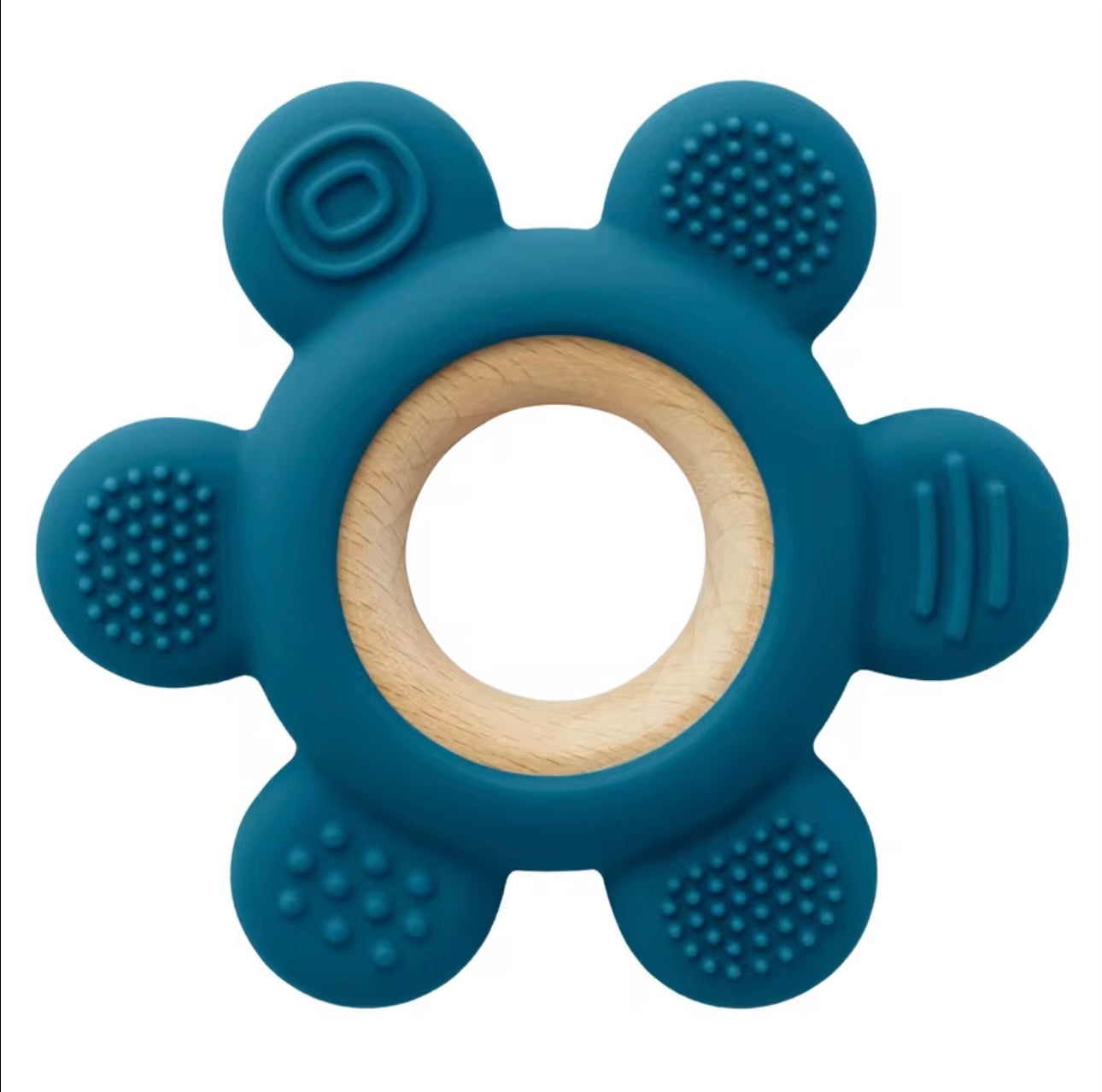 Flower Silicone & Wood Baby Teether