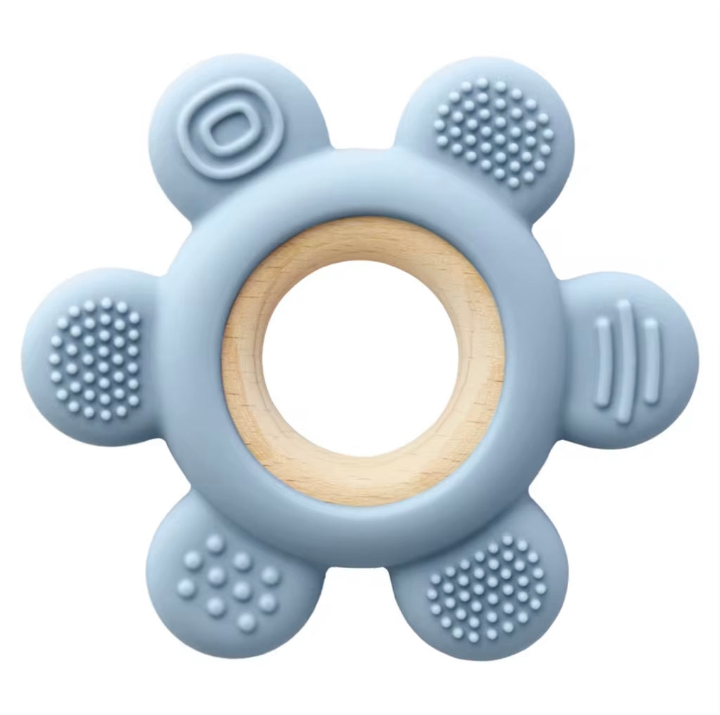 Flower Silicone & Wood Baby Teether