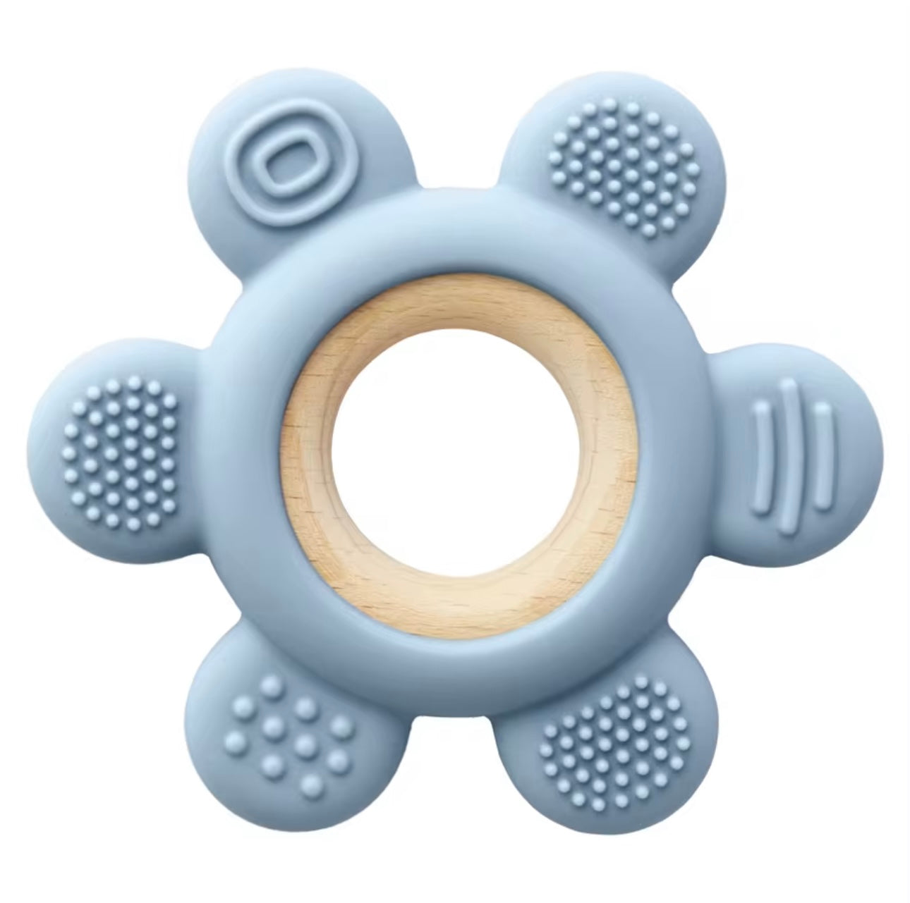 Flower Silicone & Wood Baby Teether