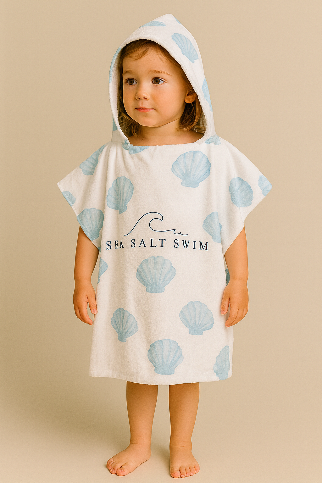Kids Hooded Towel - Shell Print