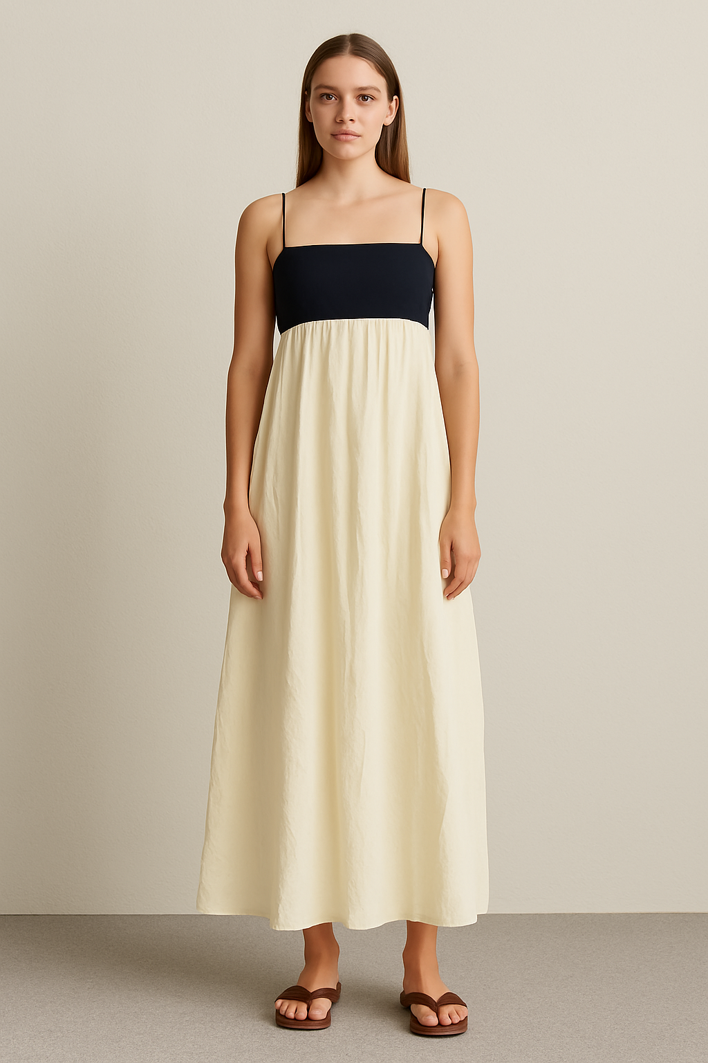 Two-Tone Maxi Dress
