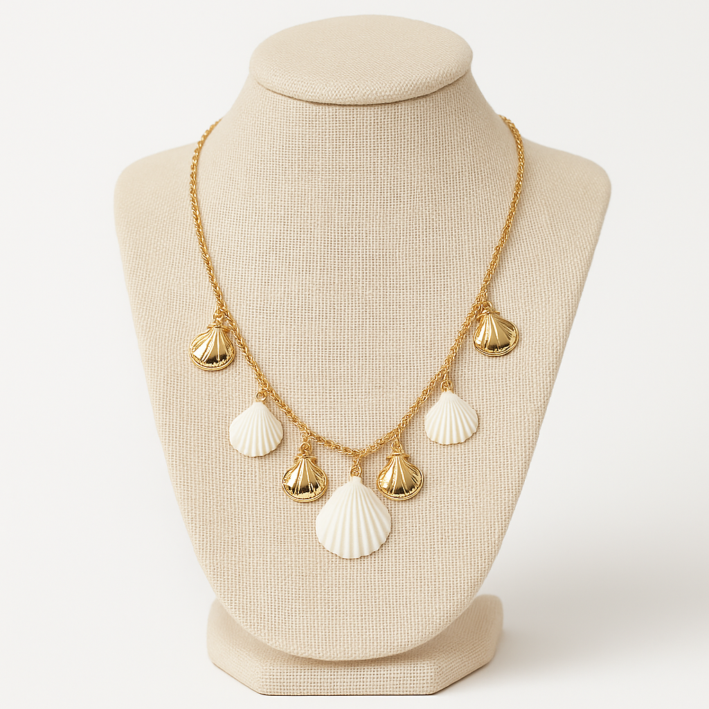 Gold Seashell Charm Necklace