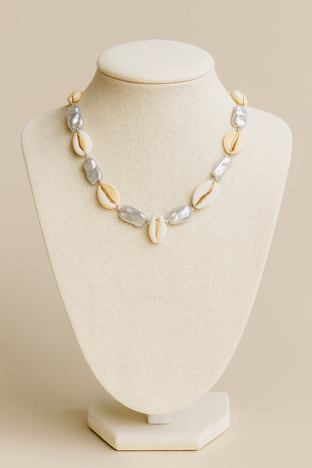 Cowrie & Pearl Charm Necklace